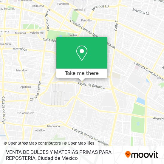 VENTA DE DULCES Y MATERIAS PRIMAS PARA REPOSTERIA map