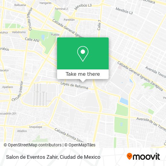 Mapa de Salon de Eventos Zahir