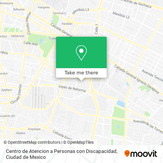 Mapa de Centro de Atencion a Personas con Discapacidad