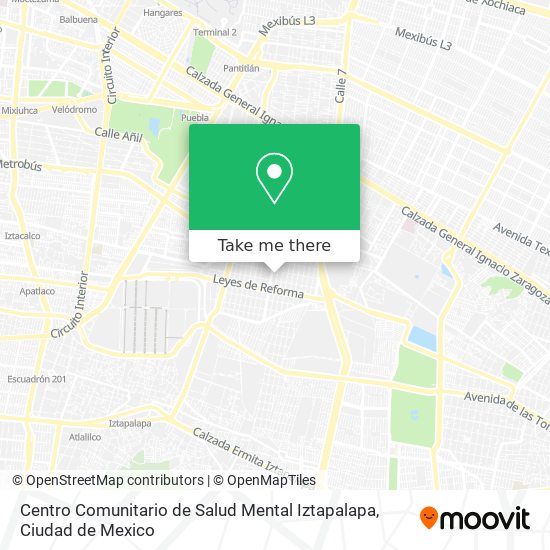 Mapa de Centro Comunitario de Salud Mental Iztapalapa