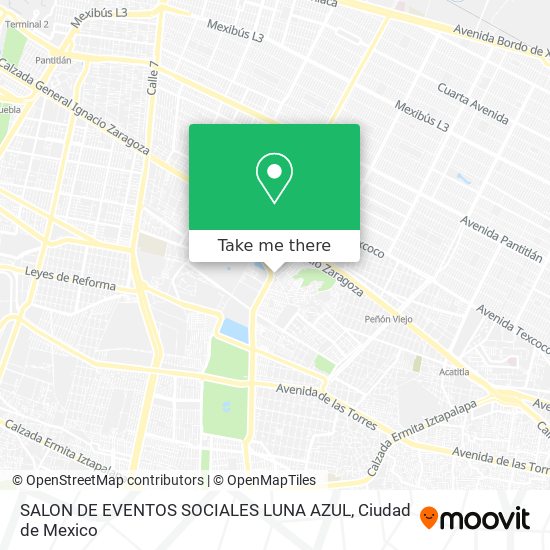 Mapa de SALON DE EVENTOS SOCIALES LUNA AZUL