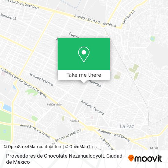 Proveedores de Chocolate Nezahualcoyolt map