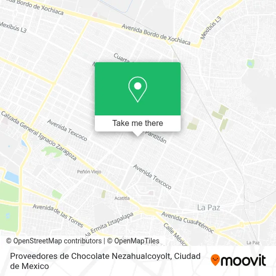 Proveedores de Chocolate Nezahualcoyolt map