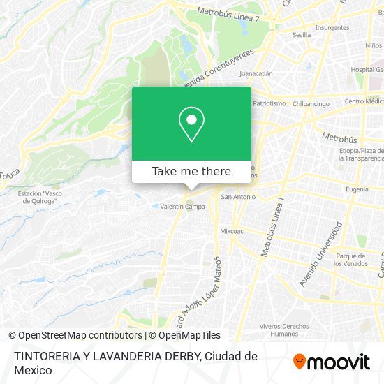TINTORERIA Y LAVANDERIA DERBY map