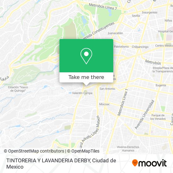 Mapa de TINTORERIA Y LAVANDERIA DERBY