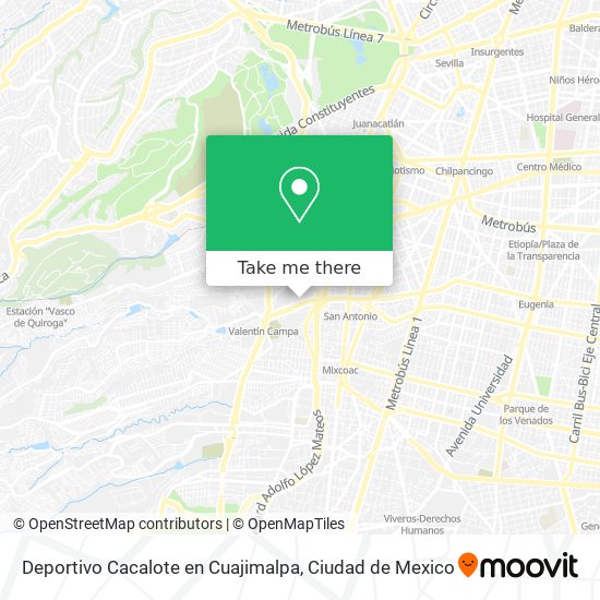 Deportivo Cacalote en Cuajimalpa map