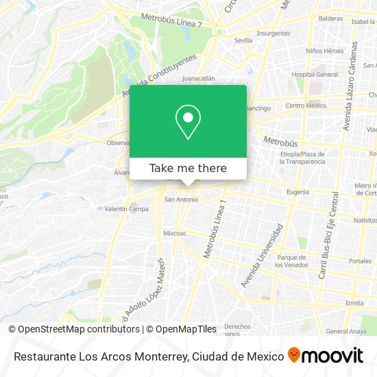Restaurante Los Arcos Monterrey map