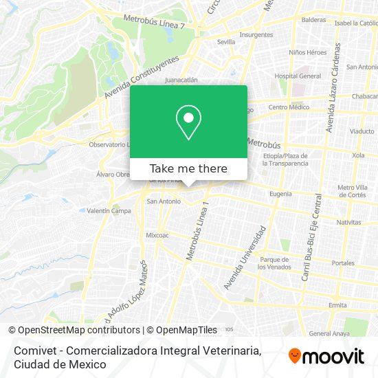 Mapa de Comivet - Comercializadora Integral Veterinaria