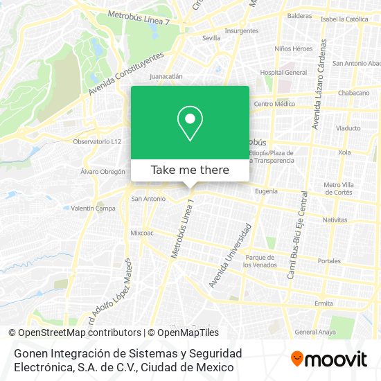 Mapa de Gonen Integración de Sistemas y Seguridad Electrónica, S.A. de C.V.