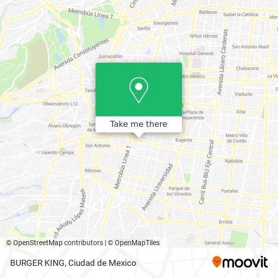 Mapa de BURGER KING