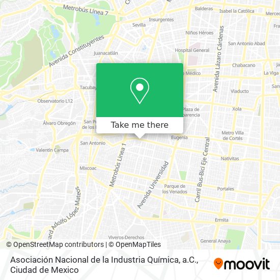 Asociación Nacional de la Industria Química, a.C. map