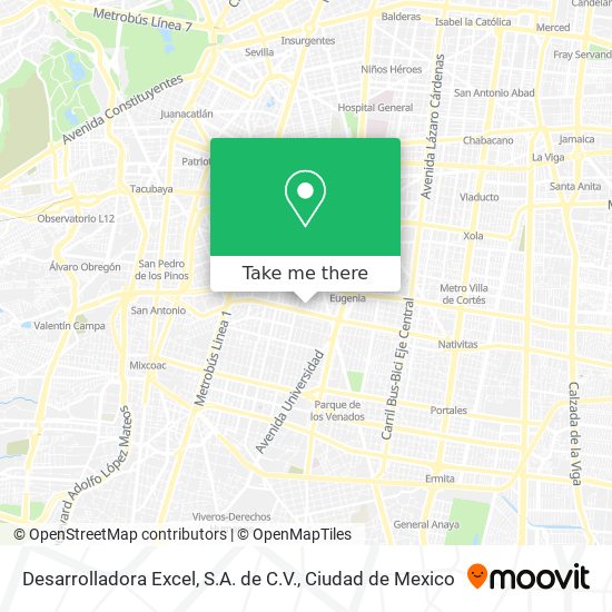 Desarrolladora Excel, S.A. de C.V. map