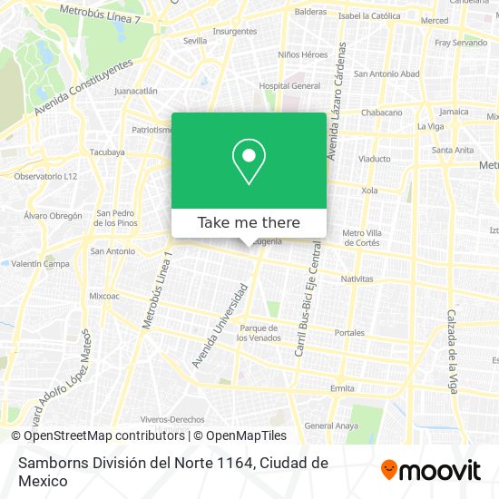 Samborns División del Norte 1164 map