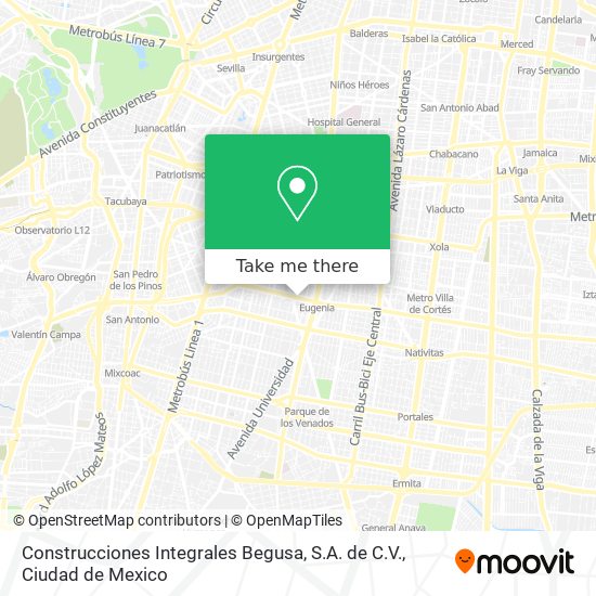 Construcciones Integrales Begusa, S.A. de C.V. map