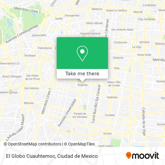 Mapa de El Globo Cuauhtemoc