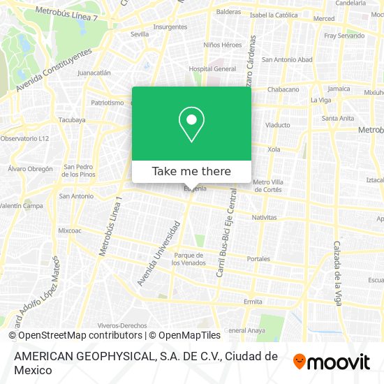 AMERICAN GEOPHYSICAL, S.A. DE C.V. map