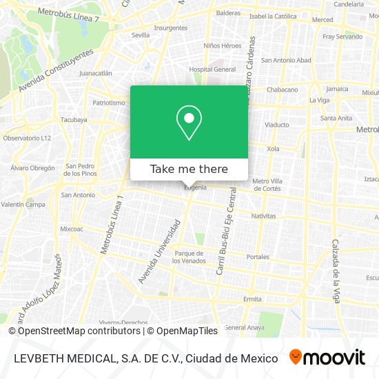 LEVBETH MEDICAL, S.A. DE C.V. map