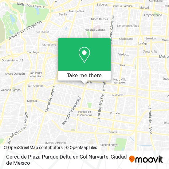 Cerca de Plaza Parque Delta en Col.Narvarte map
