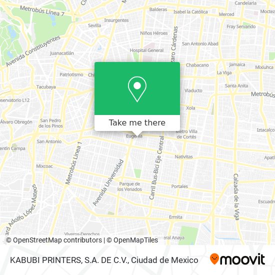 Mapa de KABUBI PRINTERS, S.A. DE C.V.