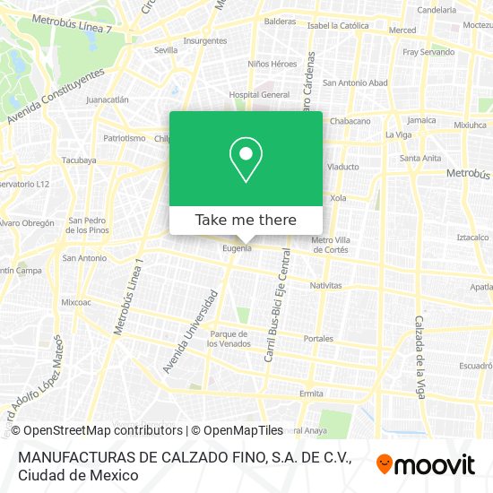 MANUFACTURAS DE CALZADO FINO, S.A. DE C.V. map