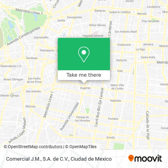 Comercial J.M., S.A. de C.V. map