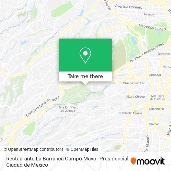 Mapa de Restaurante La Barranca Campo Mayor Presidencial