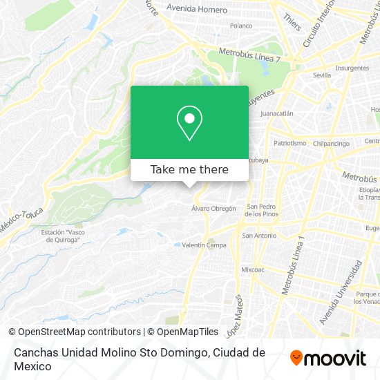 Canchas Unidad Molino Sto Domingo map