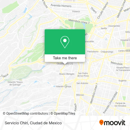 Servicio Chiri map