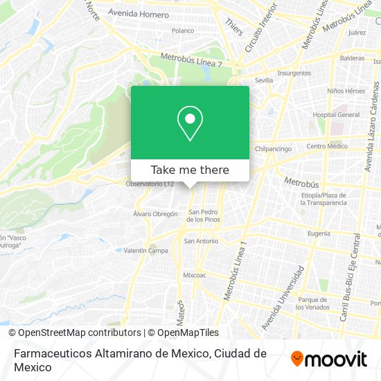 Farmaceuticos Altamirano de Mexico map