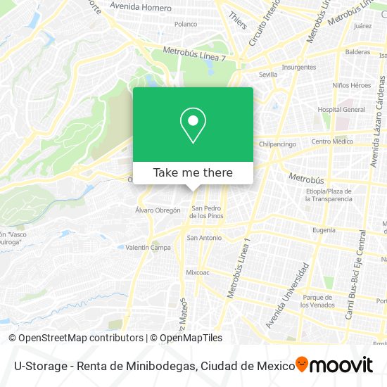 Mapa de U-Storage - Renta de Minibodegas