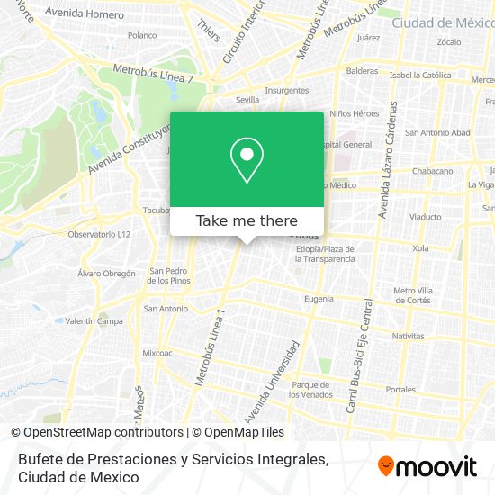 Bufete de Prestaciones y Servicios Integrales map