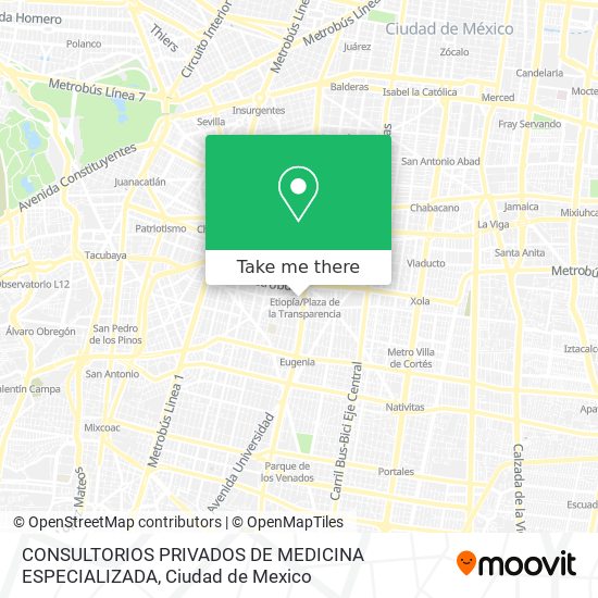 CONSULTORIOS PRIVADOS DE MEDICINA ESPECIALIZADA map