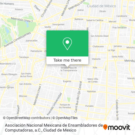Mapa de Asociación Nacional Mexicana de Ensambladores de Computadoras, a.C.
