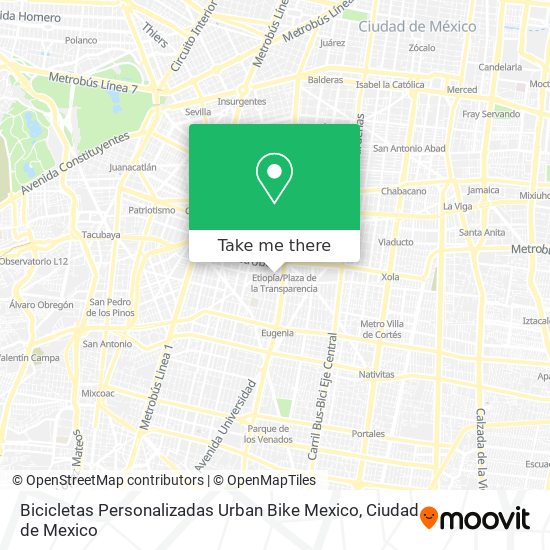 Mapa de Bicicletas Personalizadas Urban Bike Mexico