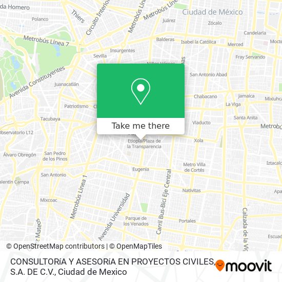 CONSULTORíA Y ASESORíA EN PROYECTOS CIVILES, S.A. DE C.V. map