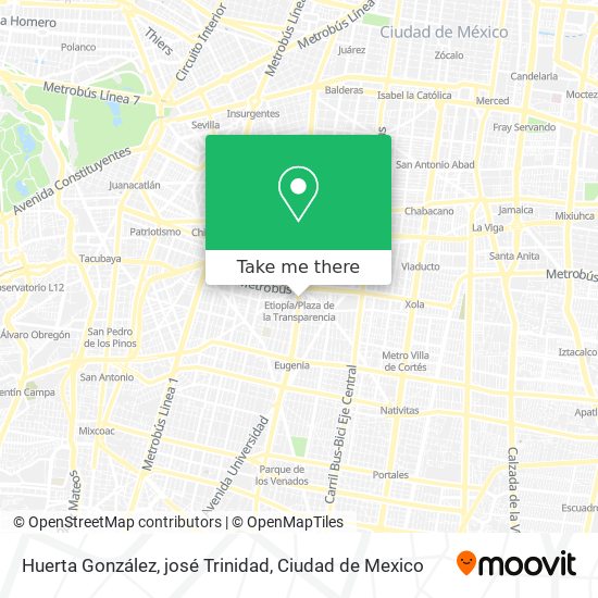 Huerta González, josé Trinidad map