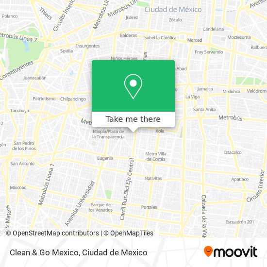 Mapa de Clean & Go Mexico