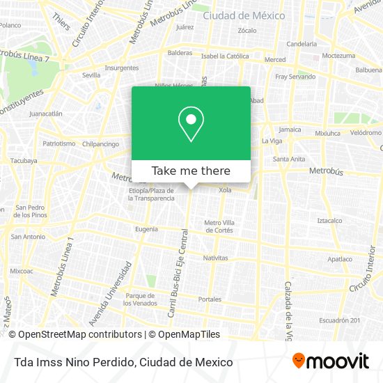 Tda Imss Nino Perdido map