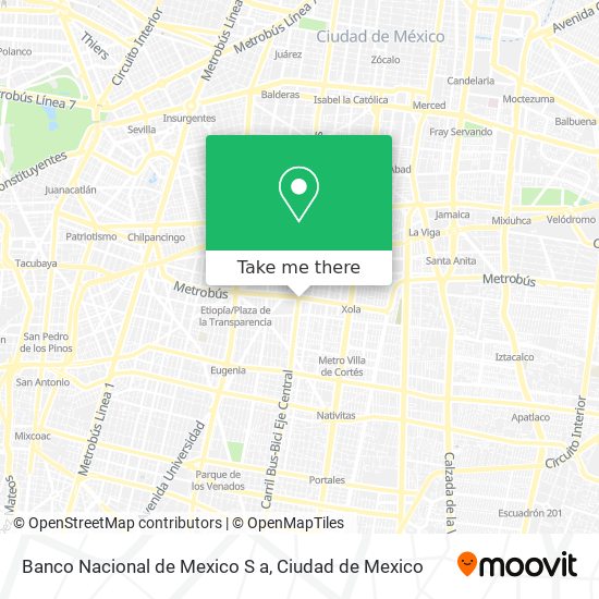 Mapa de Banco Nacional de Mexico S a