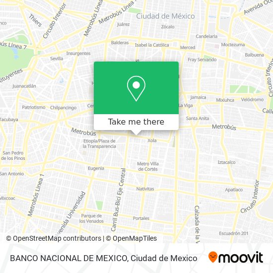 BANCO NACIONAL DE MEXICO map