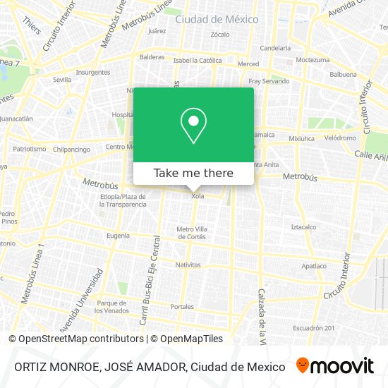 Mapa de ORTIZ MONROE, JOSÉ AMADOR