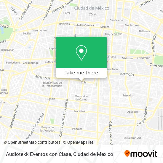 Mapa de Audiotekk Eventos con Clase