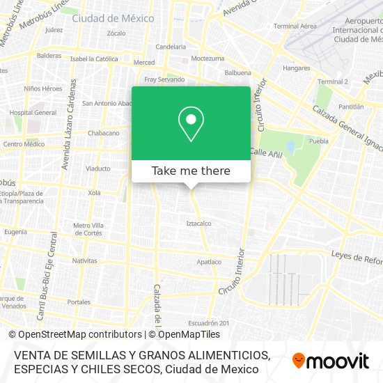 VENTA DE SEMILLAS Y GRANOS ALIMENTICIOS, ESPECIAS Y CHILES SECOS map