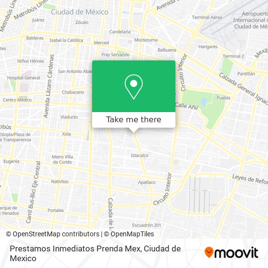 Mapa de Prestamos Inmediatos Prenda Mex