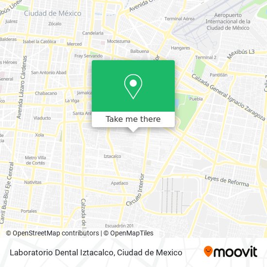 Mapa de Laboratorio Dental Iztacalco