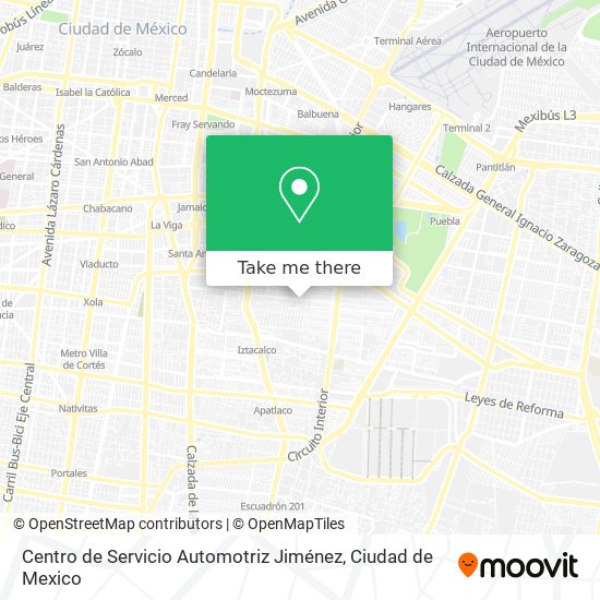 Mapa de Centro de Servicio Automotriz Jiménez