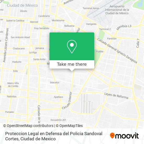 Proteccion Legal en Defensa del Policia Sandoval Cortes map