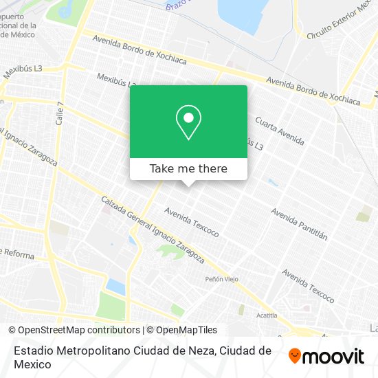 Mapa de Estadio Metropolitano Ciudad de Neza