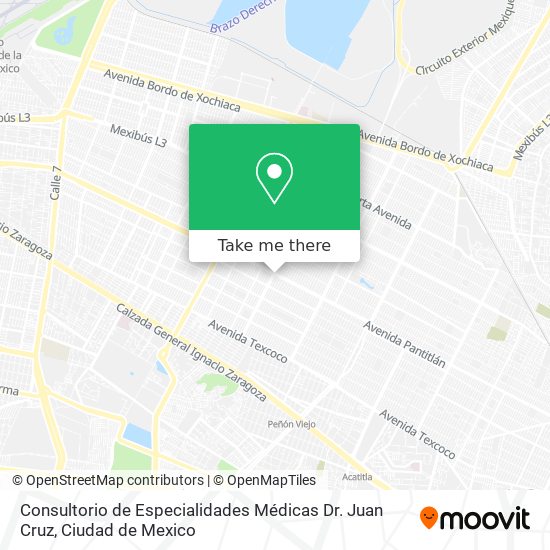 Mapa de Consultorio de Especialidades Médicas Dr. Juan Cruz