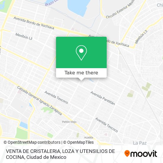 VENTA DE CRISTALERIA, LOZA Y UTENSILIOS DE COCINA map